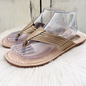 Boc Born Concepts Bronze Metallic Slip on Strappy Sandals - Size 9 EU40.5